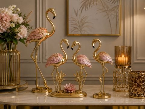 Luxury flamingo figurine decor