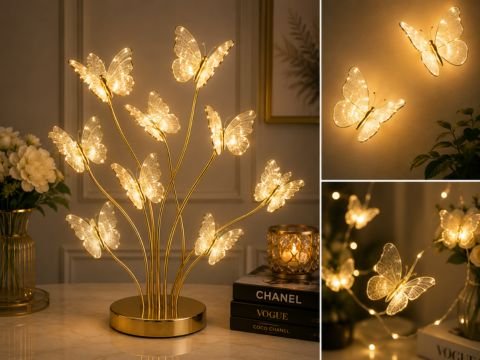 Butterfly shaped LED decorative string lights