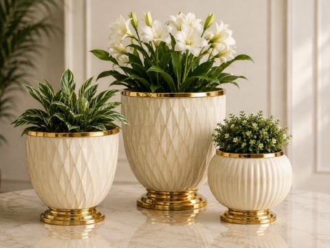 Designer ceramic flower pots
