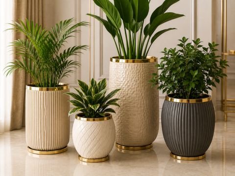 Designer terracotta and ceramic planters
